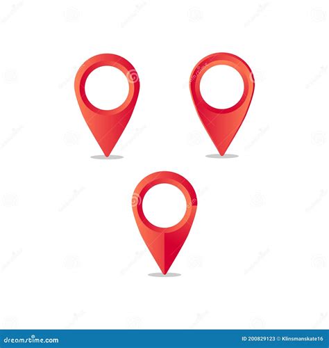 Red Map Pins Set Isolated On White Background Stock Illustration