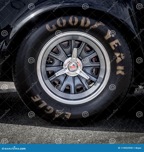 Goodyear Racing Tire On A Vintage Sports Car Editorial Image Image Of