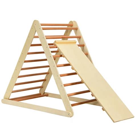 Wooden Foldable Triangle Climber Step Training Ladder Pikler Toddler