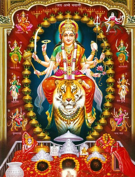 Nava Durga With Vaishno Devi Vaishno Devi Durga Maa Durga Goddess