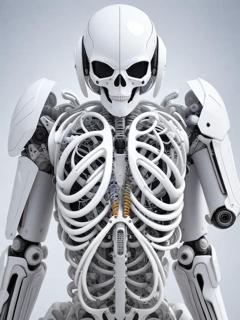 Premium Ai Image A Robot Skeleton With A Skull On It