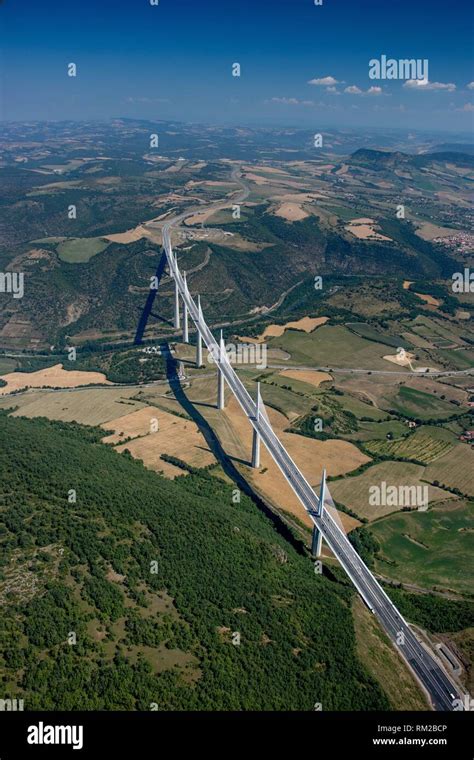 Millau Viaduct France Aerial Stock Photo Alamy
