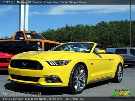 Triple Yellow 2017 Ford Mustang Gt Premium Convertible Ebony