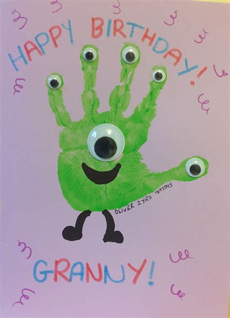 Hand Print Birthday Card Birthday Cards To Print Homemade Birthday