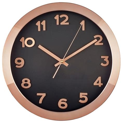 Large Wall Clock 14 Inch Rose Goldcopper And
