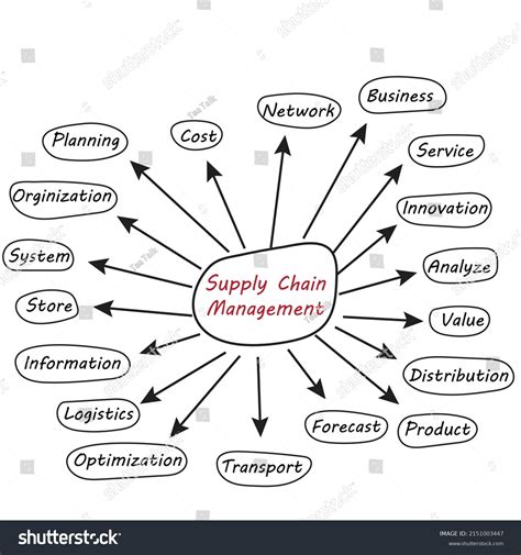 Components Supply Chain Management Mindmap Business Stock Vector