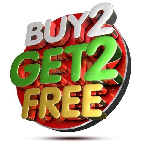 3d Red Text Buy 2 Get 1 Free Stock Illustration Illustration Of Sale