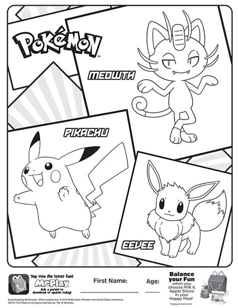 Mcdonald's happy meal coloring and activity sheets. McDonalds Happy Meal Coloring Sheet - Pokemon 2019 - Kids Time