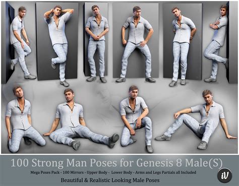 Iv 100 Strong Man Poses For Genesis 8 Males Daz 3d