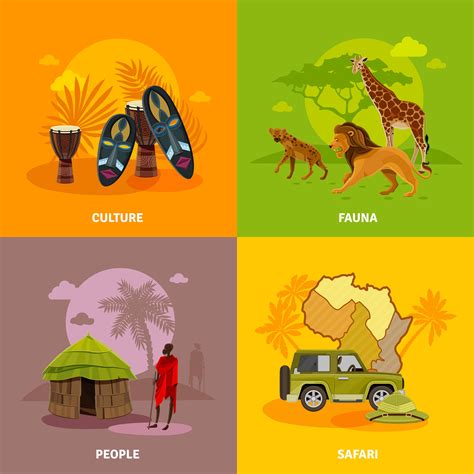 Africa Concept Icons Set 472297 Vector Art At Vecteezy