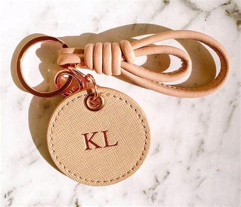 Personalised Saffiano Leather Keychain Nude My XXX Hot Girl