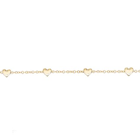 14kt Gold Row Of Hearts Bracelet Luna Skye