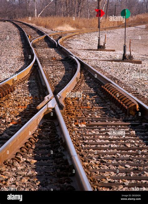 Rail Switches In Yard Off Mainline Stock Photo Alamy
