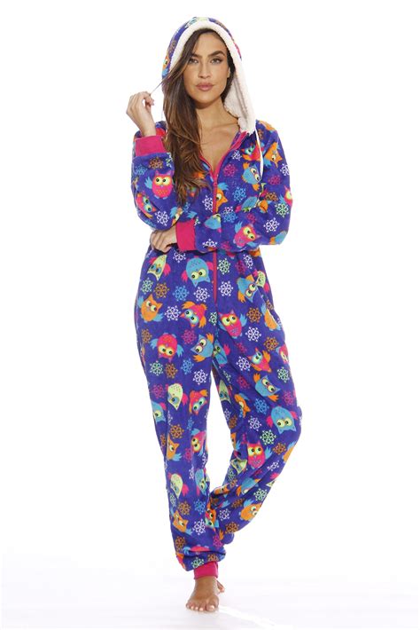 just love adult onesie pajamas x large snowflake owl