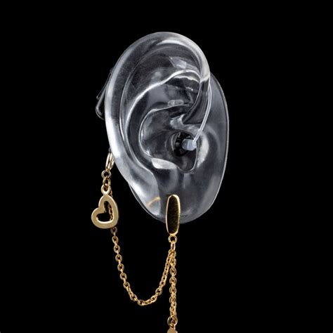 Golden Hearts Hearing Aid Jewelry Deafmetal® Hearing Jewelry
