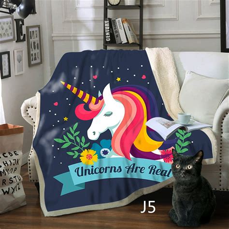 Diverse Unicorns Sofa Blanket Printing Knitted Blanket Etsy