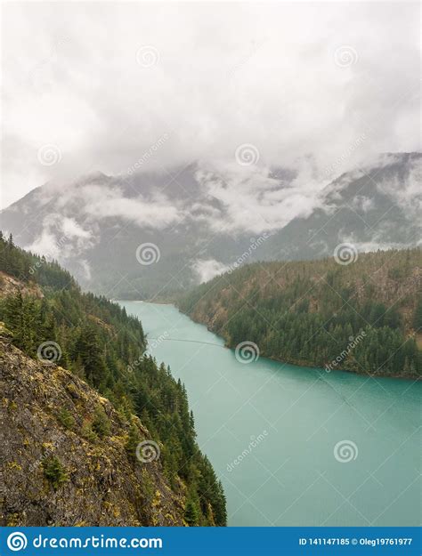 Beautiful Diablo Lake In The Mountains Washington State Usa Stock Image