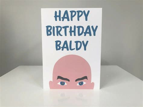 Funny Bald Birthday Card Baldy Card Dad Brother Husband Etsy