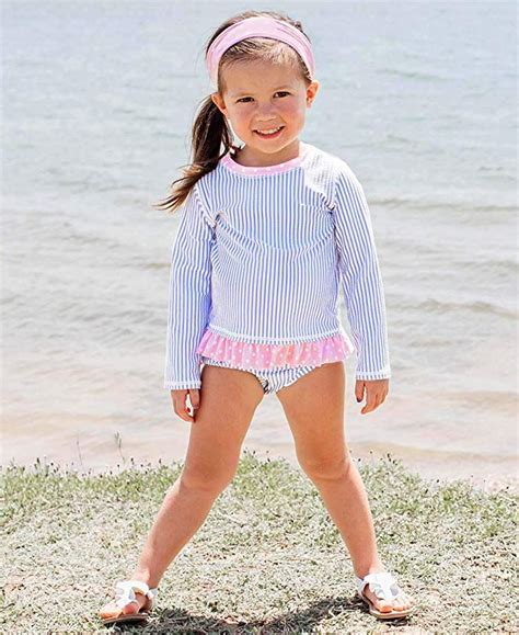 Rufflebutts Girls Rash Guard 2 Piece Swimsuit Set Long Sleeve Bikini