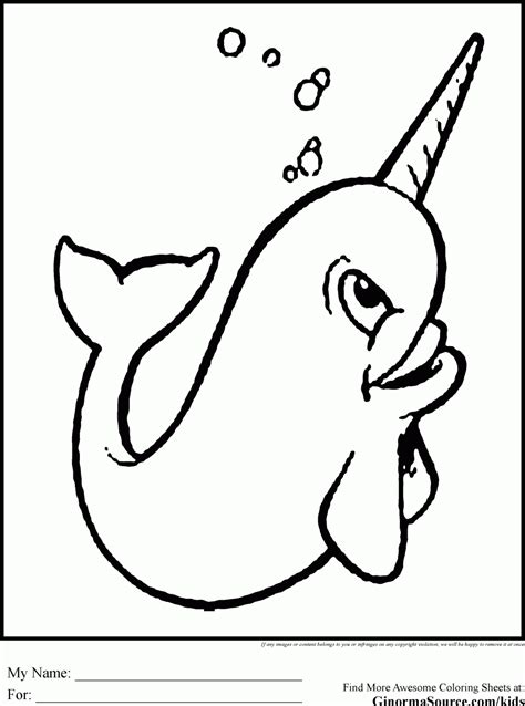 Cute Kawaii Narwhal Unicorn Coloring Pages - Worksheetpedia