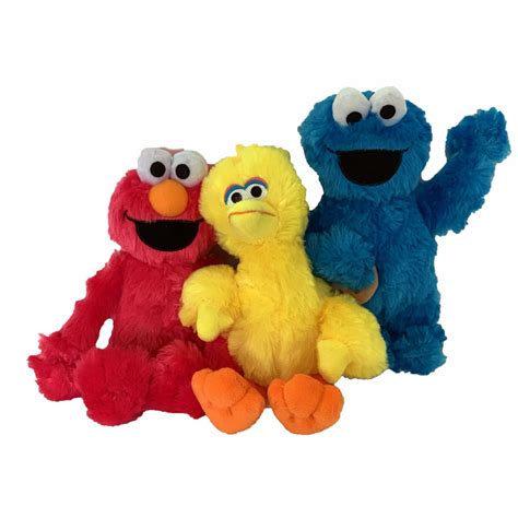 Sesame Street Classic 10 Inch Plush Toys Set Of 3 Big Bird Cookie