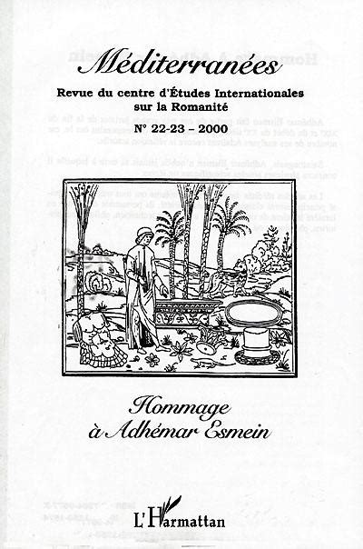 Livre Hommage à Adhémar Esmein Méditerranées écrit Par Adhémar