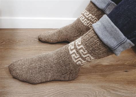 Natural Wool Handmade Socks Pure 100 Wool Socks Grey Etsy