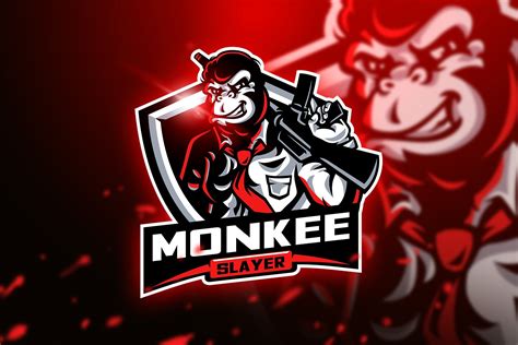 Monkee Slayer Mascot And Esport Logo By Aqr Studio On Creativemarket
