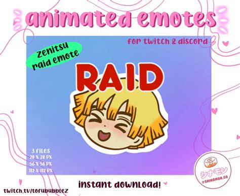 Zenitsu Raid Animated Emote Kimetsu No Yaiba Demon Slayer Etsy Uk