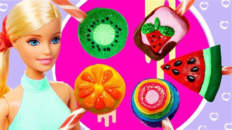 Play Doh Barbie Five Fruit Ice Cream With Candy Bar Diy Barbie Hacks