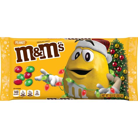 Mandms Holiday Peanut Chocolate Candy Bag 10 Ounce
