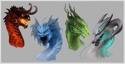 Dragon Heads By Allagar On Deviantart Dragon Artwork Elemental