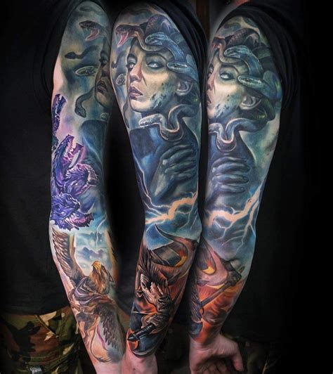From the pegasus to the minotaur, the dragon to the phoenix, all of check out this gallery of some of our favorite mythical animal tattoos. My Greek mythology sleeve. Tattoo by Jordan Croke : tattoo
