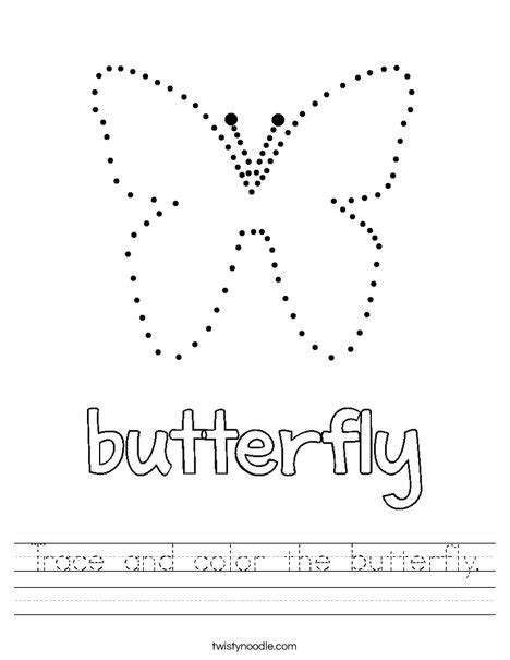 The easter egg is full of different patterns colour all the patterns differently after joining the dashes. Trace and color the butterfly Worksheet - Twisty Noodle
