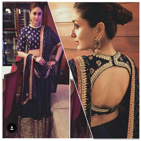 Kareena Kapoor Net Machine Work Blue Semi Stitched Lehenga 454 New Saree Blouse Designs