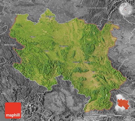 Satellite Map Of Srbija Desaturated
