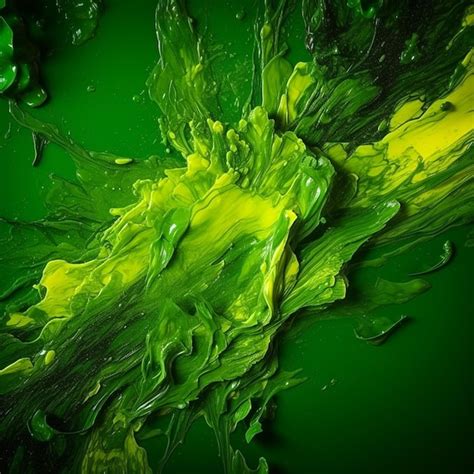 Premium Ai Image Green Color Splash