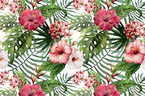 Set Of Tropical Floral Patterns Tropical Floral Pattern