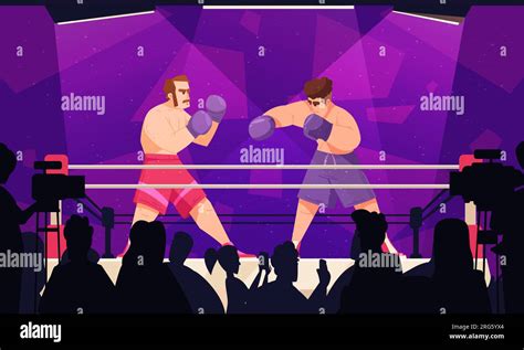Two Boxers In A Ring Stock Vector Images Alamy