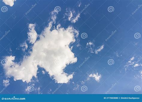 Landscape With Blue Sky And Altocumulus White Clouds Stock Photo