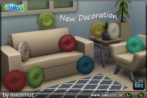 Blackys Sims 4 Zoo Cushion Round By Mammut • Sims 4 Downloads