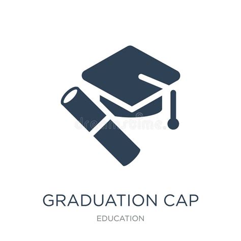 Graduation Cap And Diploma Icon In Trendy Design Style Graduation Cap