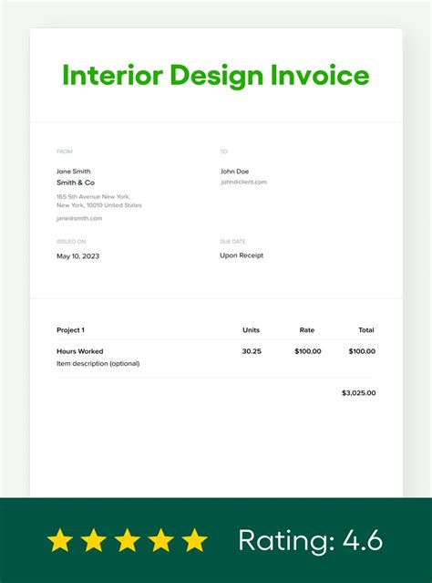 Interior Designer Invoice Template Free 2023 Updated Bonsai