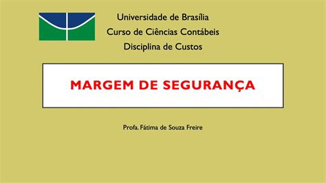 Margem De Segurança Formula