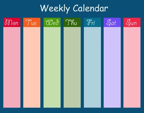 Free Printable Weekly Calendars