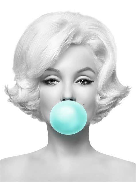 Marilyn Monroe Teal Bubble Gum Print Bubblegum Poster Black Etsy In