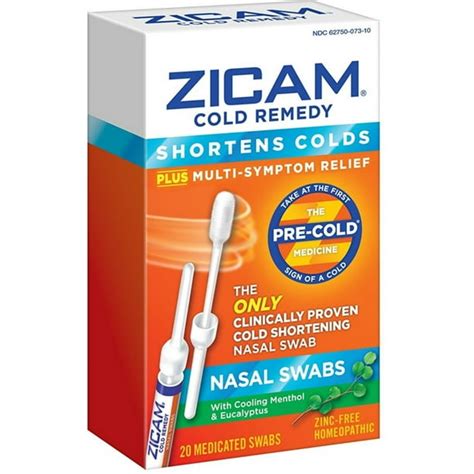 Zicam Cold Remedy Nasal Swabs 20 Ea Pack Of 2
