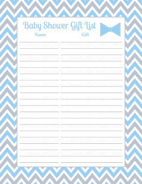 Free printable gift list to keep track of all your christmas gifts and help you stay. Baby Shower Gift List - Little Man Baby Shower Theme for ...