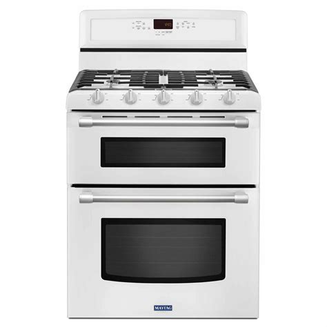 Maytag Mgt8720dh 60 Cu Ft Double Oven Gas Range White W Stainless