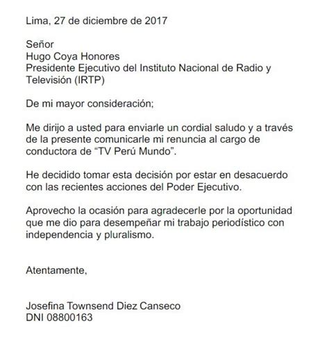 Indulto A Fujimori Josefina Townsend Renuncia A Tv Perú Lima Peru21